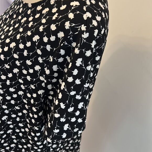 Talbots black white patterned short sleeve blouse Size 1X New - Picture 4 of 11